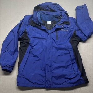 Columbia 3 in 1 Interchange Ski Jacket Blue Nylon Fleece Waterproof Mens XL
